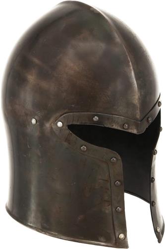 vidaXL Ridderhelm middeleeuws replica LARP staal zilverkleurig - Middeleeuwse Helm - Ridderhelm - Barbutehelm - LARP Helm - Cosplay Helm