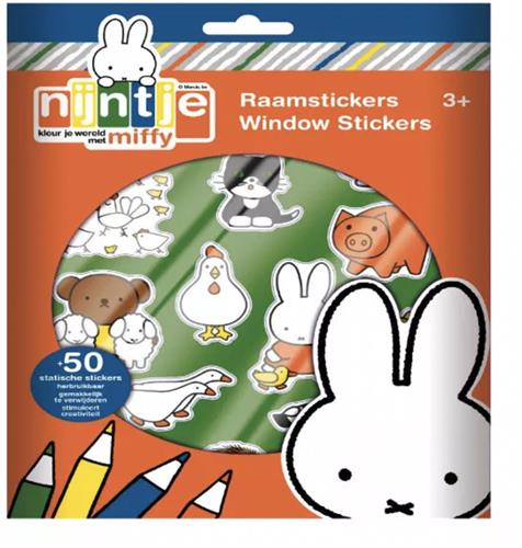 Nijntje Raamstickers - Nijntje - Miffy - Raamstickers - Herbruikbaar - Fantasie - Onderweg - Speelgoed - Peuters en Kleuters - 50 Stickers - Vanaf 3 Jaar - Duurzaam - Vakantie - Cadeau - Kinderfeestje - Speelgoed Voor Onderweg - Knutselen - Meisjes e