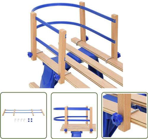 vidaXL Rugleuning voor slee multiplex blauw - Rugzakken - Sleeën - Wintersport - Snowboarden - Skiën