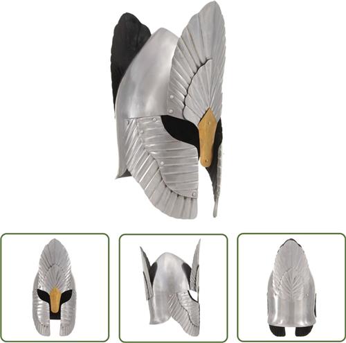 vidaXL Ridderhelm middeleeuws replica LARP staal zilverkleurig - Ridderhelm - Middeleeuwse Helm - LARP Helm - Kostuum Accessoire - Historyk Item