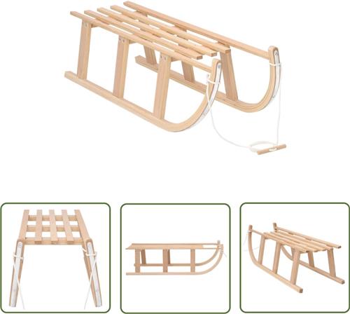vidaXL Sneeuwslee 110x40x34 cm multiplex - Sneeuwslee - Houten Slee - Wintersportaccessoires - Kinderijsbaan - Sleetje