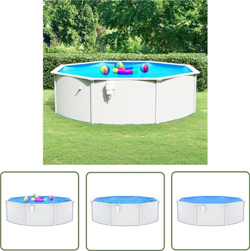 The Living Store Bovengronds Zwembad Intex 460 x 120 cm - Stalen wand - Witte voering