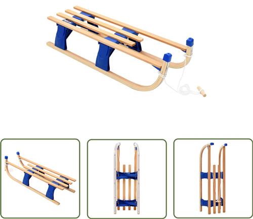 vidaXL Slee inklapbaar 110 cm hout - Houten Slee - Wintersport - Sneeuwslee - Kinder Slee - Slee Kopen