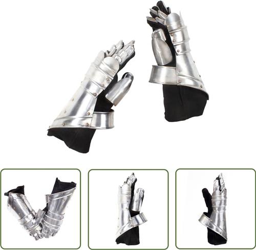 vidaXL Ridderhandschoenen middeleeuws replica LARP staal zilverkleurig - Middeleeuwse Handschoenen - Ridderhandschoenen - LARP Handschoenen - Kostuum Accessoire - Historisch Replika