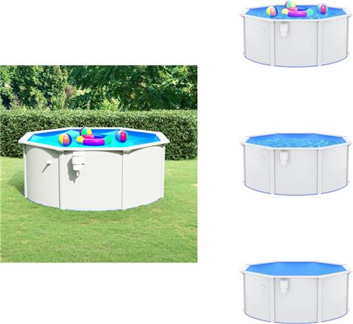 vidaXL Zwembad - Zwembaden - Bovengronds Zwembad - Bovengrondse Zwembaden - Zwembad met stalen wand 300x120 cm wit