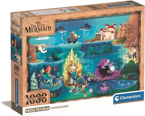 Clementoni Disney Puzzel - De Kleine Zeemeermin Legpuzzel - 1000 stukjes - 70x50 cm - Voor Volwassenen en Kinderen vanaf 14 jaar