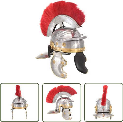 vidaXL Soldatenhelm Romeins replica staal zilverkleurig - Romeinse Helm - Replica Helm - Soldaatshalm - Historische Helm - Antiek Helm