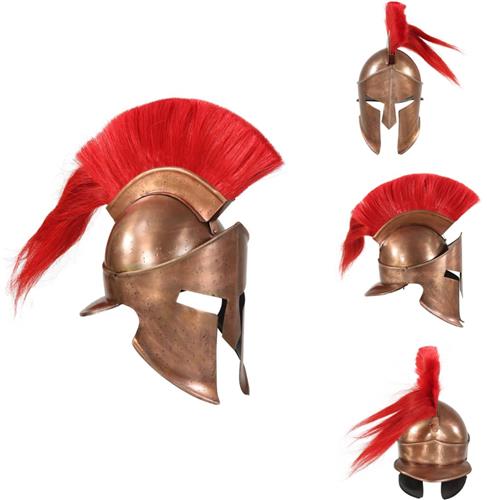 vidaXL Antieke Helm - Antieke Helmen - Ridderhelm - Ridderhelmen - Soldatenhelm Grieks replica LARP staal koperkleurig