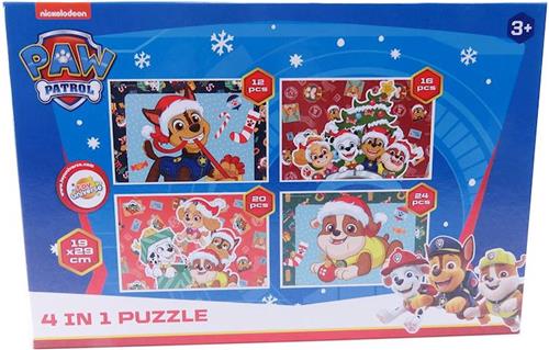 Set van 2 dozen kinderpuzzels - Paw Patrol - Puzzel - 4 in 1 puzzle - 12+16+20+24 stukjes