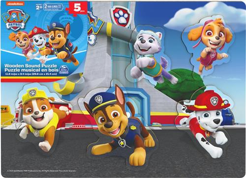 Houten Geluidenpuzzel PAW Patrol (Engelstalig), 5 stukjes