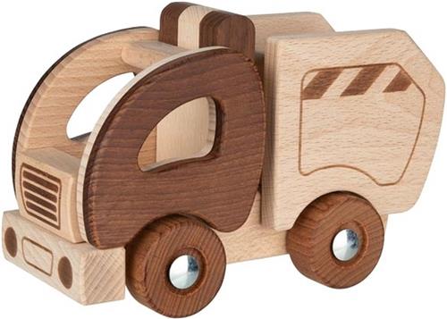 Goki Houten Vuilniswagen 19 Cm Bruin