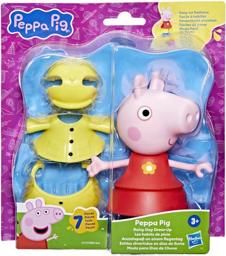 Peppa Pig-speelgoed Peppa Regendag-aankleedfiguur van 15 cm, met 6 modeaccessoires, peuterspeelgoed, 3+