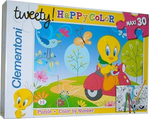Clementoni - Tweety Happy Color Maxi Puzzel  - 30 Stukjes