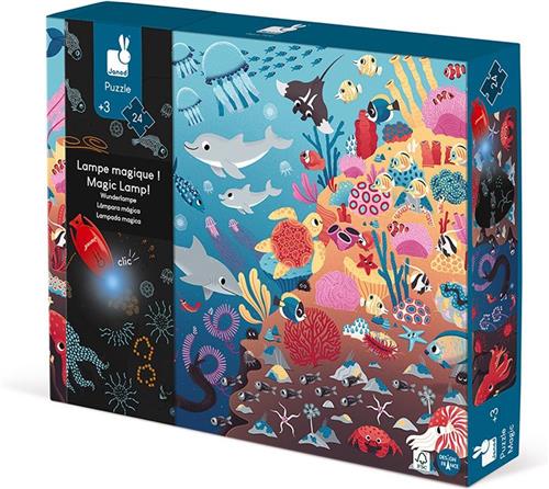 Janod Magische Puzzel - De Oceaan - 24 Stukjes - Met Verborgen Glow In The Dark Elementen - Geschikt Vanaf 3 Jaar