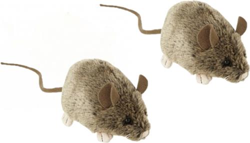 2x stuks pluche knuffel muis/muizen van 12 cm - Speelgoed dieren voor kinderen