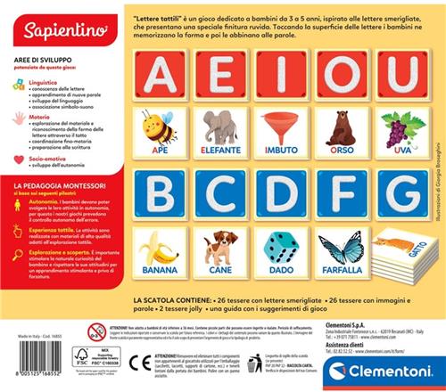Clementoni Sapientino Montessori - Lettere Tattili