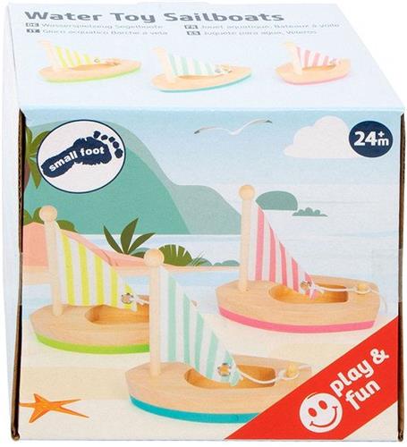 Small Foot - Badspeelgoed Houten Zeilboten, Set van 3