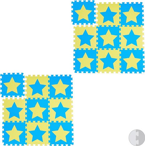 Relaxdays 18 x puzzelmat ster - speelmat - speelkleed - vloerpuzzel - speeltapijt  kinder