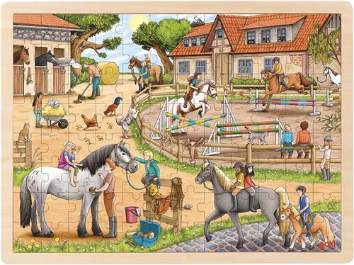 Goki Houten Legpuzzel Paardenmanege, 96st.