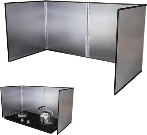 JGS Premium - Draagbare Splatter Guard - RVS Opvouwbaar Splash Shield - 45x80x50cm - Keukenaccessoire - Kookplaatbeschermer