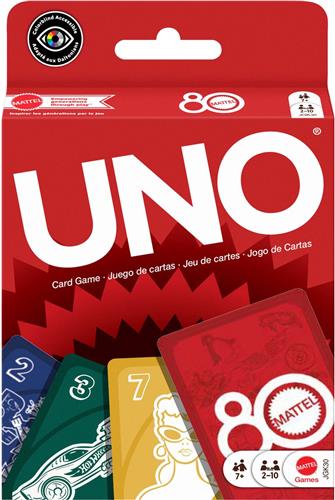 Mattel Mattel 80th Anniversary UNO Card Game Ruby Red Card Games