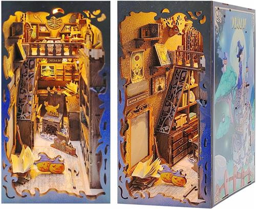 JGS Premium - DIY Boek Nook Set Houten 3D Puzzel Volwassenen Kamerdecoratie Cadeau Verjaardag Kerst (Magische Scholen)