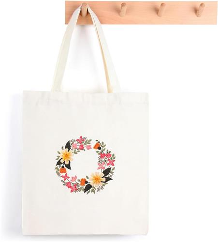 JGS Premium - Borduurwerk Set voor Beginners - Bloem Patroon - Kruissteek - Instructies - Borduurzak - Frame - Kleur Draadgereedschap