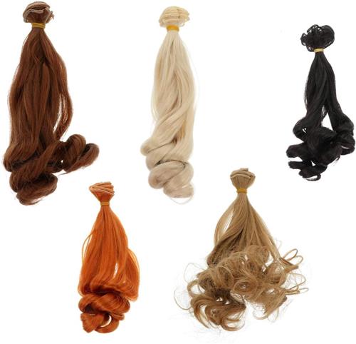 JGS Premium - Poppenhaar knutselen van hoge kwaliteit, 100 cm lang - 5 stuks voor BJD poppen - DIY accessoires en reparatie