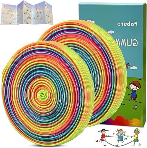 JGS Premium - Rubberen twist spel voor kinderen - 4 meter lang - Voor binnen en buiten - Regenboogband - Cadeau