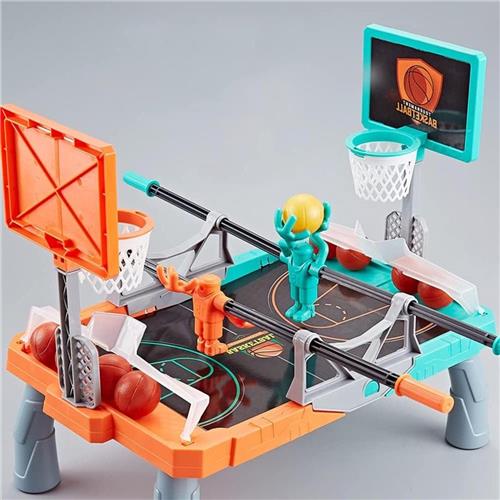 JGS Premium - Tafelvoetbalspel The Foosball Plus met basketbal schiet- en scoremogelijkheden - Interactief ouder-kind familiespel voor kinderen - Kleurrijk