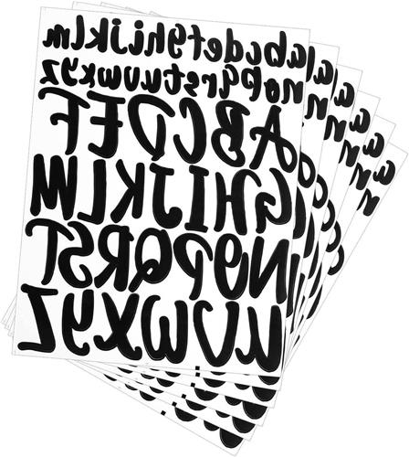 JGS Premium - Zelfklevende Letterstickers - 624 Stuks - Zwart - Huisnummers - Weerbestendig - Alphabet Stickers - DIY Scrapbook - Handwerk - Decoratie