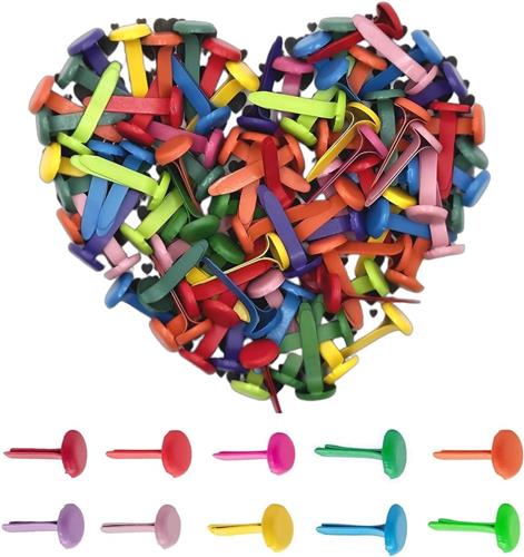JGS Premium - 100 stuks herbruikbare mini-brads voor scrapbooking en knutselen - Metaal - Voor school en kantoor - Papierclips - Doe-het-zelf - (Kleur)