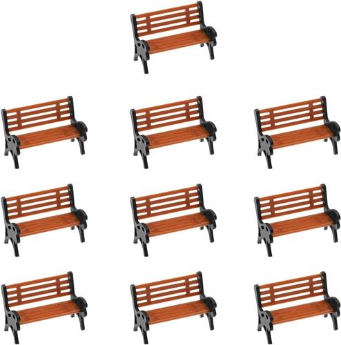 JGS Premium - 10 Stuks Trein Platform Park Stoelen voor Model Trein Landschap 1:150 Schaal Spoorweg Miniatuur Decoratie