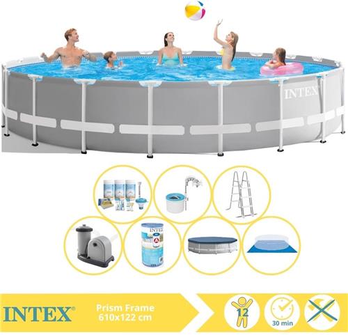 Intex Prism Frame Zwembad - Opzetzwembad - 610x122 cm - Inclusief Onderhoudspakket, Filter, Skimmer en #N/A