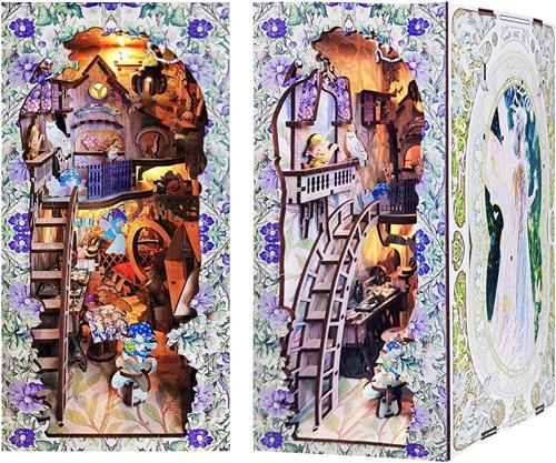 JGS Premium - DIY Book Nook Kit - Houten 3D-puzzel - Volwassenen - Boekenplankinzetstukken - Kamerdecoratie - Unieke cadeaus - Verjaardag - Kerstmis