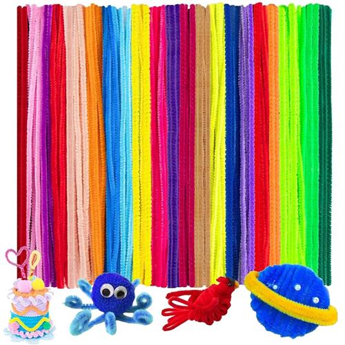 JGS Premium - 300 stuks pijpenragers voor knutselen en decoratie - Flexibel verdikt chenilledraad - Bloemen met bloemistencrêp - 30 cm lang