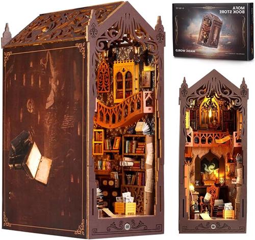 JGS Premium - DIY Book Nook Kit - Creatief cadeau voor tieners - 3D houten puzzel met LED-licht - Boekenkastdecoratie
