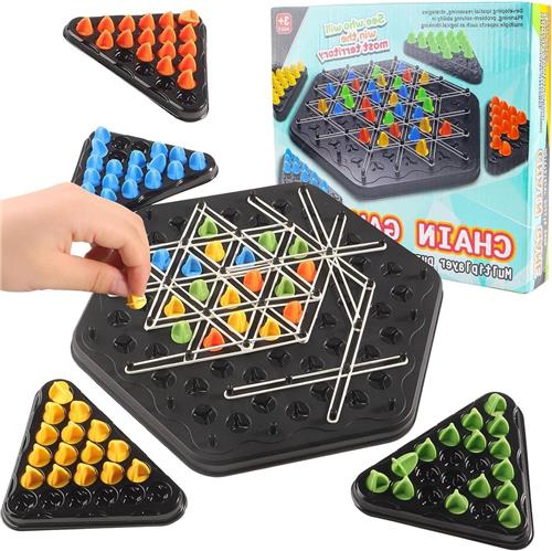 JGS Premium - Elastiekspel Driehoek Schaakbord Interactief Spel - Voor Kinderen en Volwassenen 2-4 Personen met Driehoeksschaak zoekwoorden.