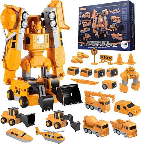 JGS Premium - Magnetische bouwplaatsvoertuigen auto-speelgoedset voor kinderen vanaf 3 jaar