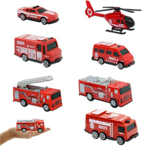 JGS Premium - Brandweerauto Set Speelgoed - Brandweer Auto Voertuigen - Helikopter Reddingsvoertuig