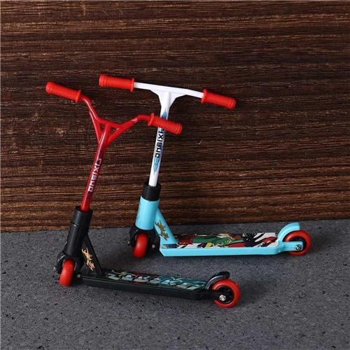 JGS Premium - Mini-vingerroller set voor kinderen - Speelgoed vingerstep tweewielige scooter - Blauw - 85 x 105 cm