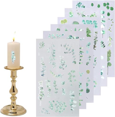 JGS Premium - Set van 6 vellen stickers voor scrapbooking planten decoratief papier handwerk kaarten laptops