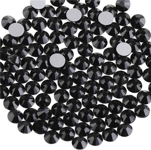 JGS Premium - Nagelstrass met platte onderkant - Nagelkristallen - Zwart - 1440 stuks