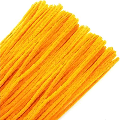 JGS Premium - Pijpenragers Geel Oranje 100 stuks | Knutseldraad 30 cm Buigpluche | DIY Decoratief Handwerk Benodigdheden