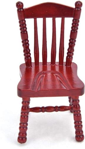 JGS Premium - Houten Poppenhuis Meubels Rode Stoel - Mooie Miniatuur Fauteuil voor Fotografie - 1:12 Poppenhuis Decoratie