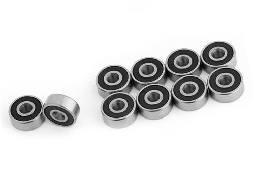 JGS Premium - 10 Pack Dubbel Rubber Afgedichte Stalen Miniatuur Gleufkogellagers 3x10x4mm - Geschikt voor Modelbouw - Duurzame Kogellagers