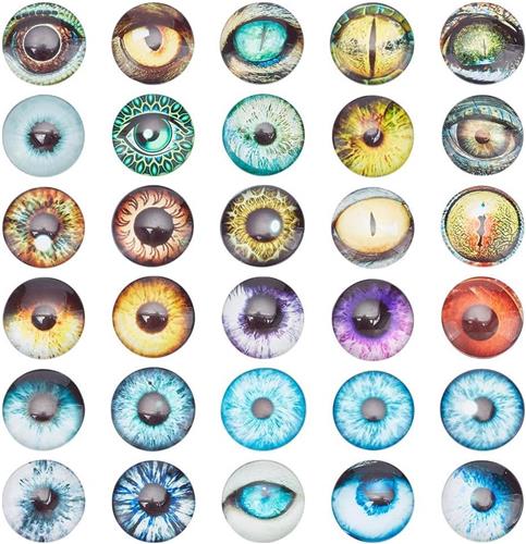 JGS Premium - Glas Cabochons 40mm - Diermotieven - Sieraden en Poppen Maken