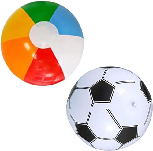 JGS Premium - Opblaasbare Waterbal Set van 2 - 20 cm - Regenboog Strandbal - Kinderzwembad Speelgoed - Strand en Zwembad Pret