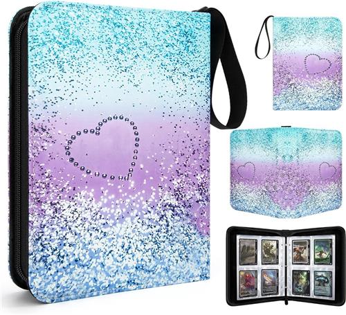 JGS Premium - Verzamelkaartenalbum met 400 vakken en PU-lederen binder