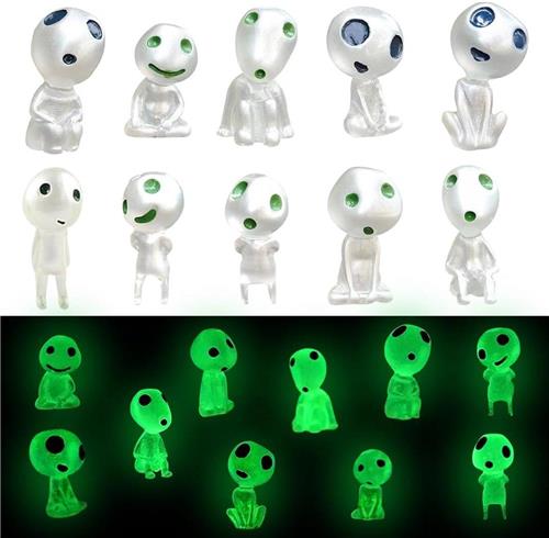 JGS Premium - Mini Luminous Bunelfs voor Fairy Garden met Glow in the Dark Ornamenten - 10 stuks